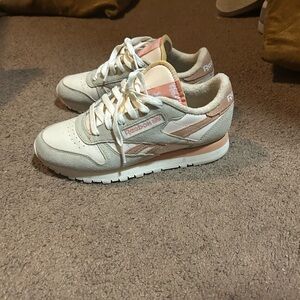Tan and peach Reebok classic